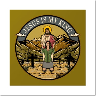 Jesus Is My King - Female Christian Illustration Posters and Art